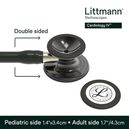 3M™ Littmann® Cardiology IV™ Stethoscope, 6204, High Polish Smoke Chestpiece, Black Tube, Champagne Stem, 3 Each/Case