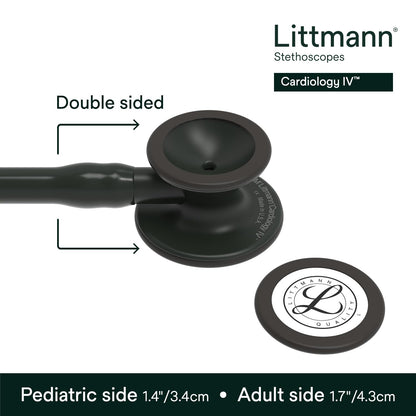 3M™ Littmann® Cardiology IV™ Stethoscope, 6163, Black-Finish Chestpiece, Black Tube, Black Stem, 27 in, 3 Each/Case
