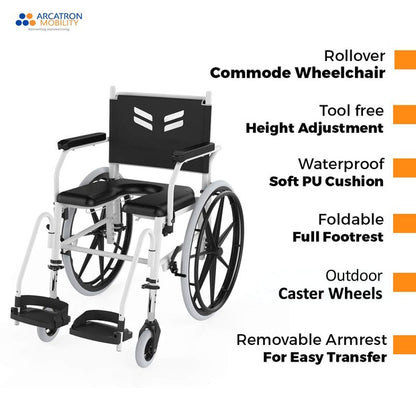 Arcatron Prime FPS005 Shower Commode Wheelchair