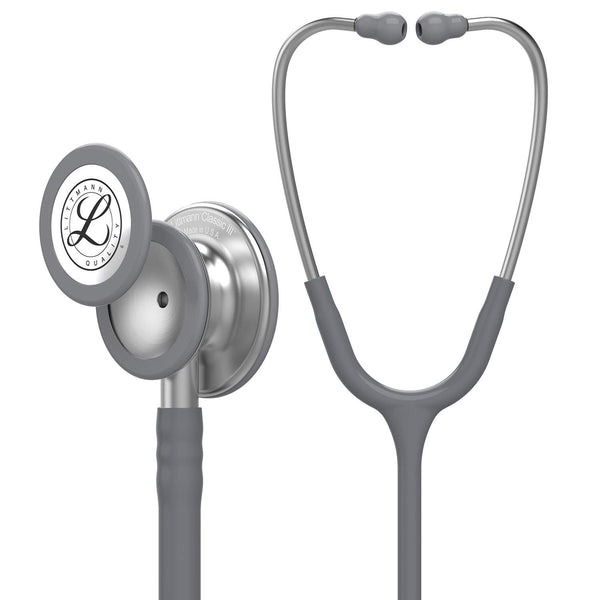 3M™ Littmann® Classic III™ Stethoscope, 5621, Standard-Finish Chestpiece, Gray Tube, 27 in, 3 Each/Case