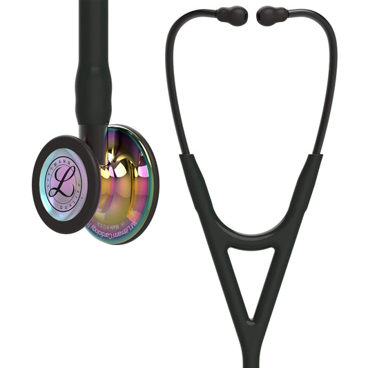 3M™ Littmann® Cardiology IV™ Stethoscope, High Polish Rainbow Chestpiece, Black Tube, Smoke Stem and Headset, 6240