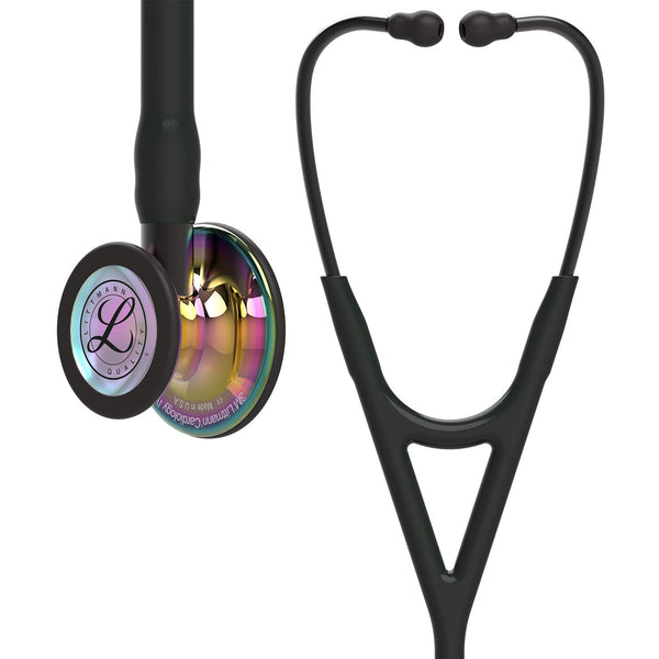 3M™ Littmann® Cardiology IV™ Stethoscope, High Polish Rainbow Chestpiece, Black Tube, Smoke Stem and Headset, 6240