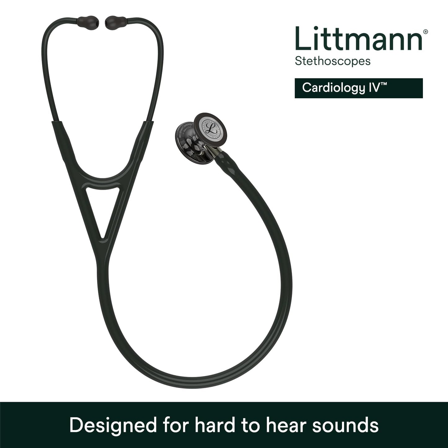 3M™ Littmann® Cardiology IV™ Stethoscope, 6204, High Polish Smoke Chestpiece, Black Tube, Champagne Stem, 3 Each/Case