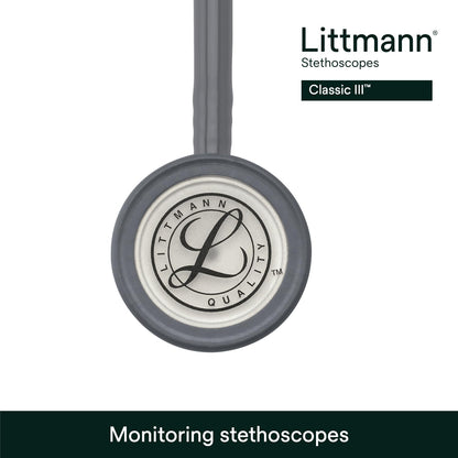 3M™ Littmann® Classic III™ Stethoscope, 5621, Standard-Finish Chestpiece, Gray Tube, 27 in, 3 Each/Case
