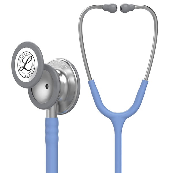 3M™ Littmann® Classic III™ Stethoscope, 5630, Standard-Finish Chestpiece, Ceil Blue Tube, 27 in, 3 Each/Case