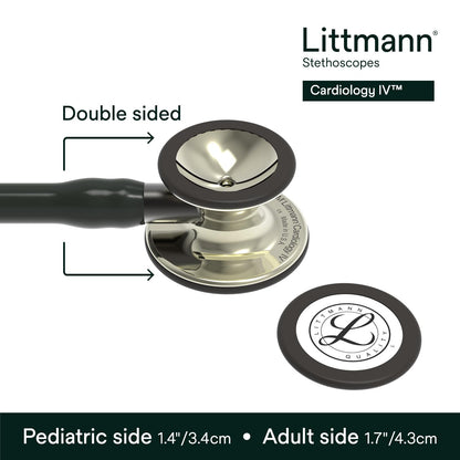 3M™ Littmann® Cardiology IV™ Stethoscope, 6179, Champagne-Finish Chestpiece, Black Tube, Smoke Stem, 27 in, 3 Each/Case