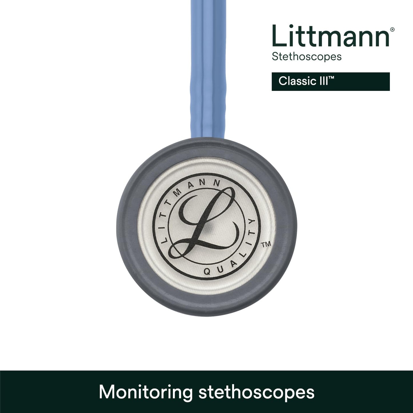 3M™ Littmann® Classic III™ Stethoscope, 5630, Standard-Finish Chestpiece, Ceil Blue Tube, 27 in, 3 Each/Case