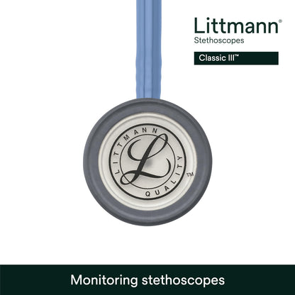 3M™ Littmann® Classic III™ Stethoscope, 5630, Standard-Finish Chestpiece, Ceil Blue Tube, 27 in, 3 Each/Case