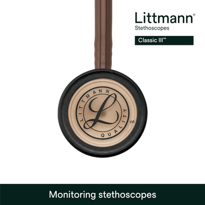 3M™ Littmann® Classic III™ Monitoring Stethoscope, 5809, Copper-Finish Chestpiece, Chocolate Tube, 27 in, 3 Each/Case