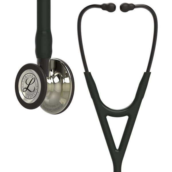 3M™ Littmann® Cardiology IV™ Stethoscope, 6179, Champagne-Finish Chestpiece, Black Tube, Smoke Stem, 27 in, 3 Each/Case