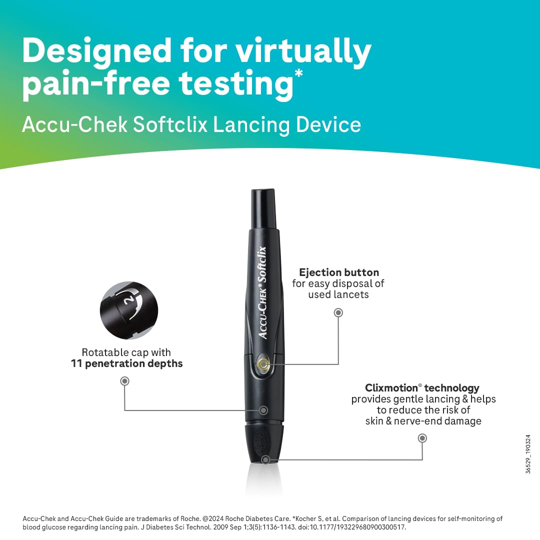 Accu-Chek Guide Smart Blood Glucose Meter with Bluetooth Connectivity Finger