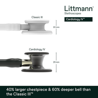 3M™ Littmann® Cardiology IV™ Stethoscope, 6204, High Polish Smoke Chestpiece, Black Tube, Champagne Stem, 3 Each/Case