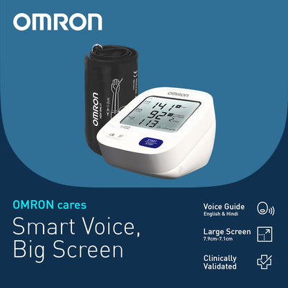 Omron HEM-716A-IN Automatic BP Monitor with Voice Guide (English & Hindi) & Large LCD Display