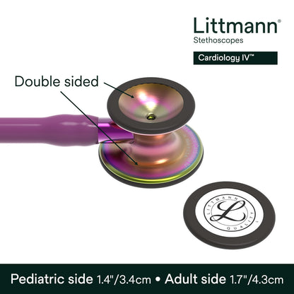 3M™ Littmann® Cardiology IV™ Stethoscope, 6205, Rainbow-Finish Chestpiece, Plum Tube, Violet Stem, 27 in, 3 Each/Case