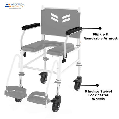 Arcatron Prime FPA007 Shower Commode Wheelchair