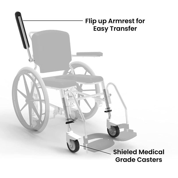 Arcatron Prime SSS100 Shower Commode Wheelchair