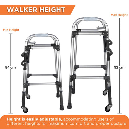 Vissco 2902 Dura Max Aluminium Walker with Wheels