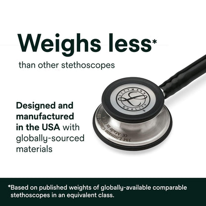 3M™ Littmann® Classic III™ Stethoscope, 5620, Standard-Finish Chestpiece, Black Tube, 27 in, 3 Each/Case