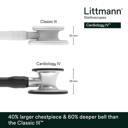 3M™ Littmann® Cardiology IV™ Diagnostic Stethoscope, 6152, Standard-Finish Chestpiece, Black Tube, 3 Each/Case