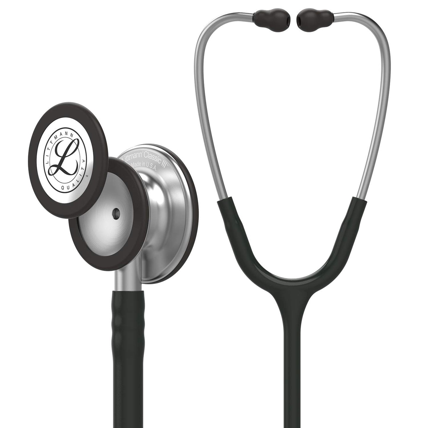 3M™ Littmann® Classic III™ Stethoscope, 5620, Standard-Finish Chestpiece, Black Tube, 27 in, 3 Each/Case