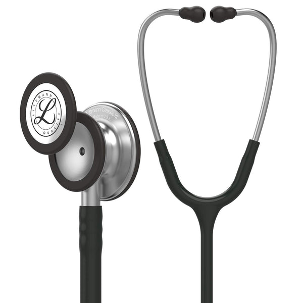 3M™ Littmann® Classic III™ Stethoscope, 5620, Standard-Finish Chestpiece, Black Tube, 27 in, 3 Each/Case