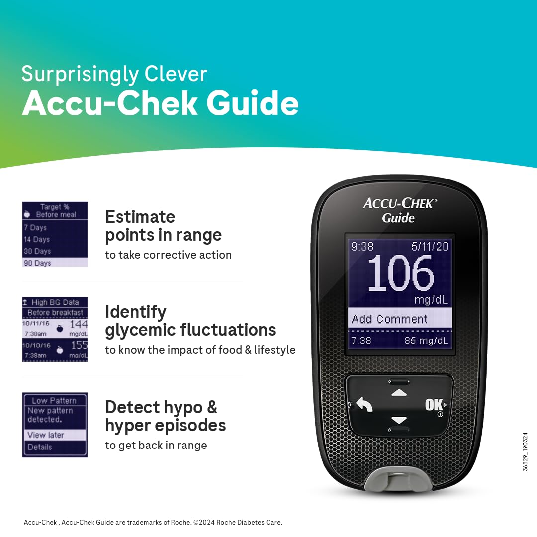 Accu-Chek Guide Smart Blood Sugar meter with Bluetooth Connectivity 