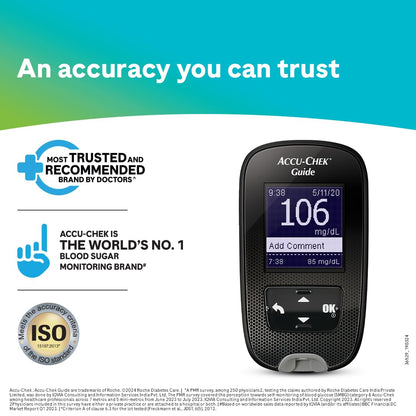 Accurate Accu-Chek Guide Smart Blood Glucose Meter with Bluetooth Connectivity