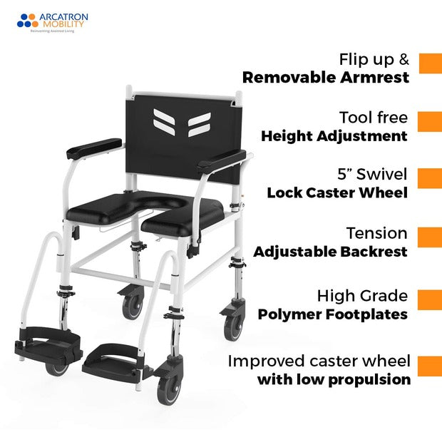 Arcatron Prime FPA007 Shower Commode Wheelchair