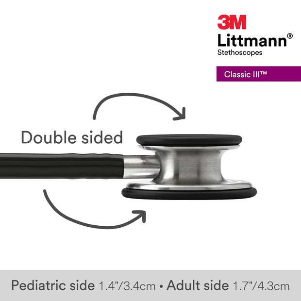 3M™ Littmann® Classic III™ Monitoring Stethoscope, Black Tube, 27"