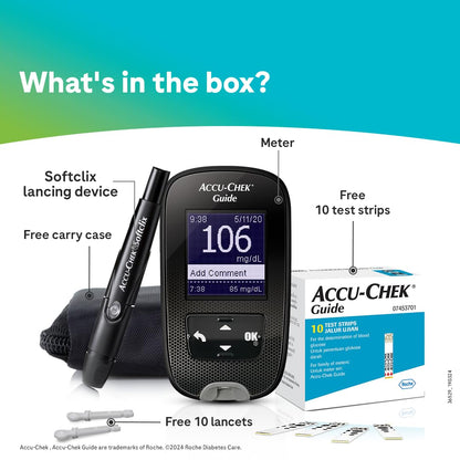 Accu-Chek Guide Smart Blood Glucose Meter with Bluetooth Connectivity Kit