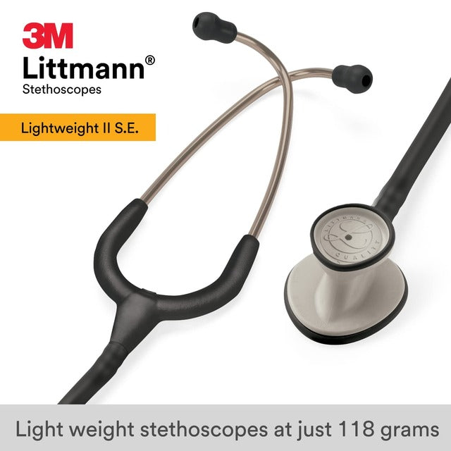 Littmann Lightweight II S.E. Stethoscope 2450 Black Tube - 28 in