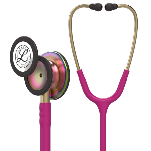 3M™ Littmann® Classic III™ Stethoscope, 5806, Rainbow-Finish, Raspberry Tube, 27 in, 3 Each/Case