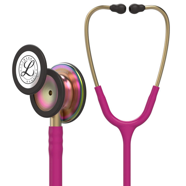 3M™ Littmann® Classic III™ Stethoscope, 5806, Rainbow-Finish, Raspberry Tube, 27 in, 3 Each/Case