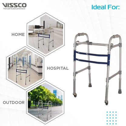 Vissco 2902 Dura Max Aluminium Walker with Wheels On Rent