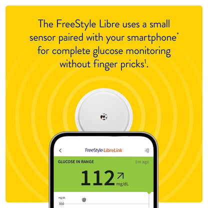 Abbott | FreeStyle Libre CGM Sensor | A Smart Alternative to Traditional Glucose Monitoring | Continuous Glucose Tracking Day & Night | Helps with Better Diabetes Management | No Finger Pricks Required1 | Pack of 2