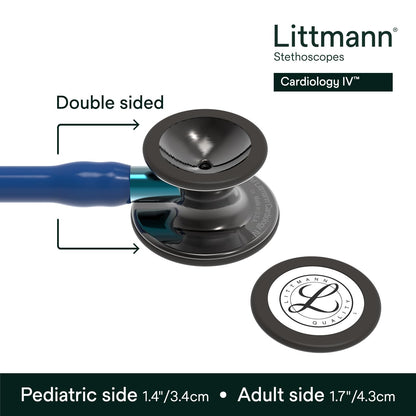 3M™ Littmann® Cardiology IV™ Stethoscope, 6202, High Polish Smoke-Finish Chestpiece, Navy Tube, Blue Stem, 3 Each/Case