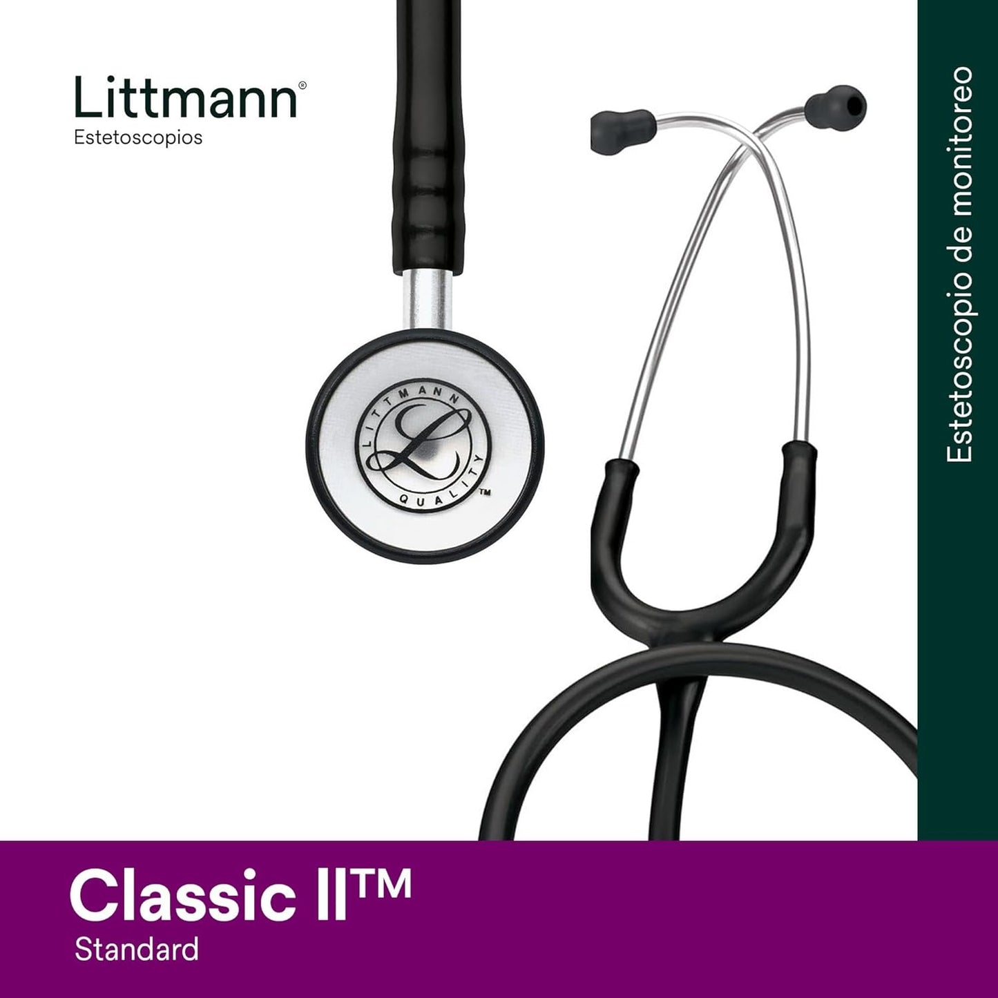 3M™ Littmann® Classic II Infant Stethoscope, 2114, Standard-Finish Chestpiece, Black Tube, 28 in, 3 Each/Case