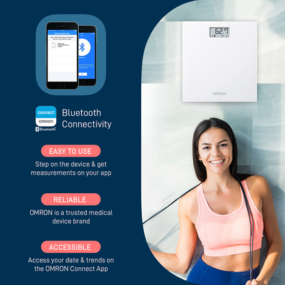 Omron HN-300T2-AP Bluetooth Digital Weighing Scale with Smart Weight Tracking