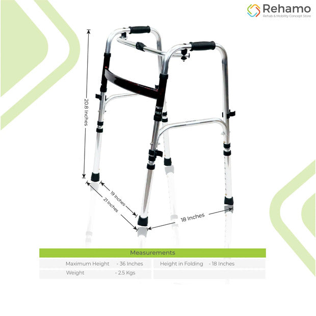 Rehamo Premium Walkie Compact 2 Way Fold Walker