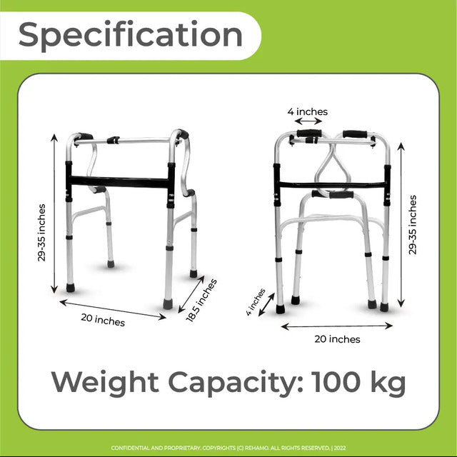 Rehamo Lightweight Compact Folding Reciprocal Walkie Style Walker