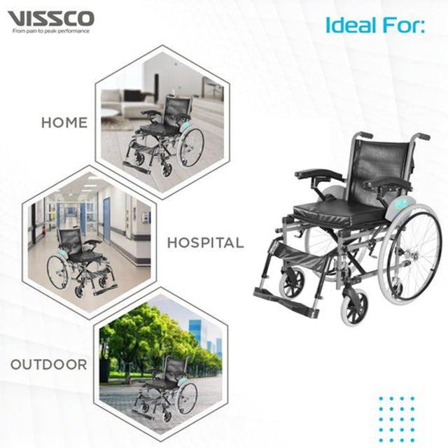 Vissco 2938 Removable Big Spoke Wheels Wheelchair On Rent