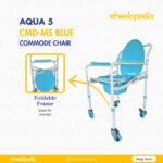 Karma Auqa 5 Steel Foldable Injection Moulded With Wheel Commode Chair