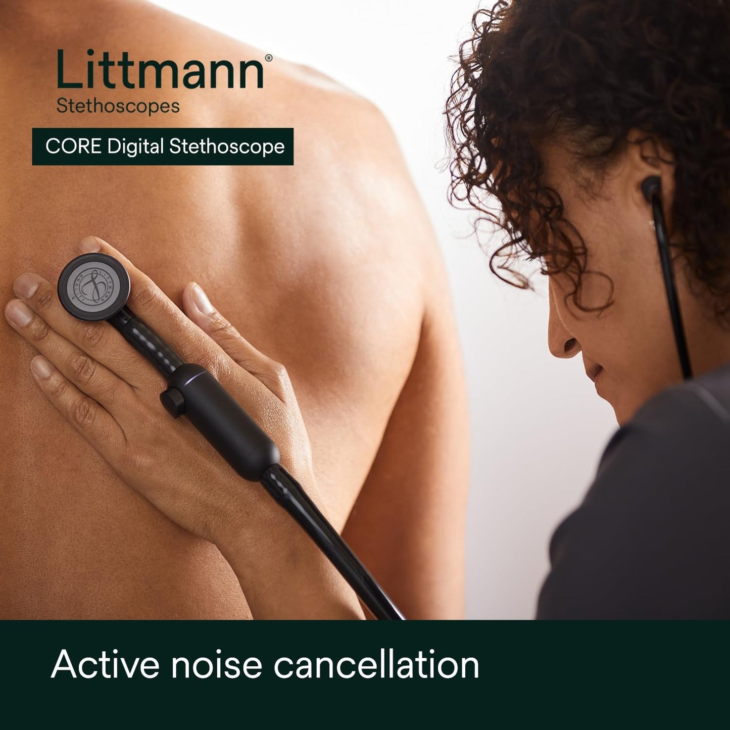 3M™ Littmann® CORE Digital Stethoscope, 8570, High Polish Rainbowfinish Chestpiece, Black Tube