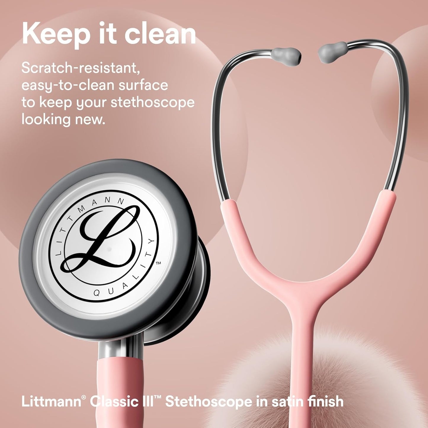 3M™ Littmann® Classic III™ Stethoscope, Stainless Chestpiece, Champagne Rose Satin Finish Tube, 5910C