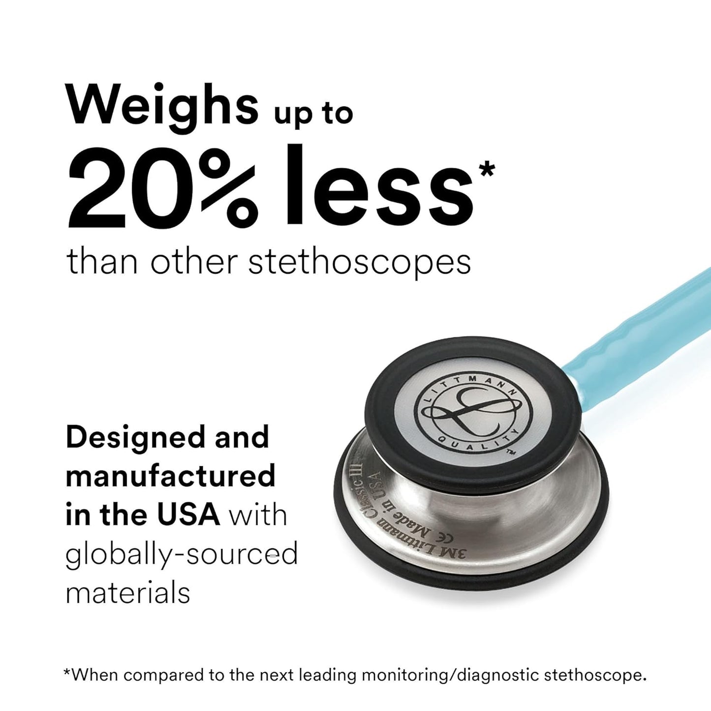 3M™ Littmann® Classic III™ Stethoscope, Stainless Chestpiece, Marine Blue Satin Finish Tube, 5912C