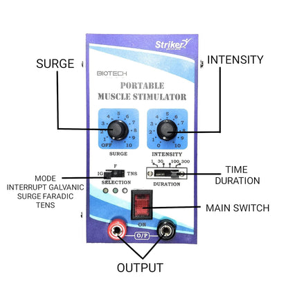 Biotech Striker Battery Powered Computerised Portable Muscle Stimulator with Tens