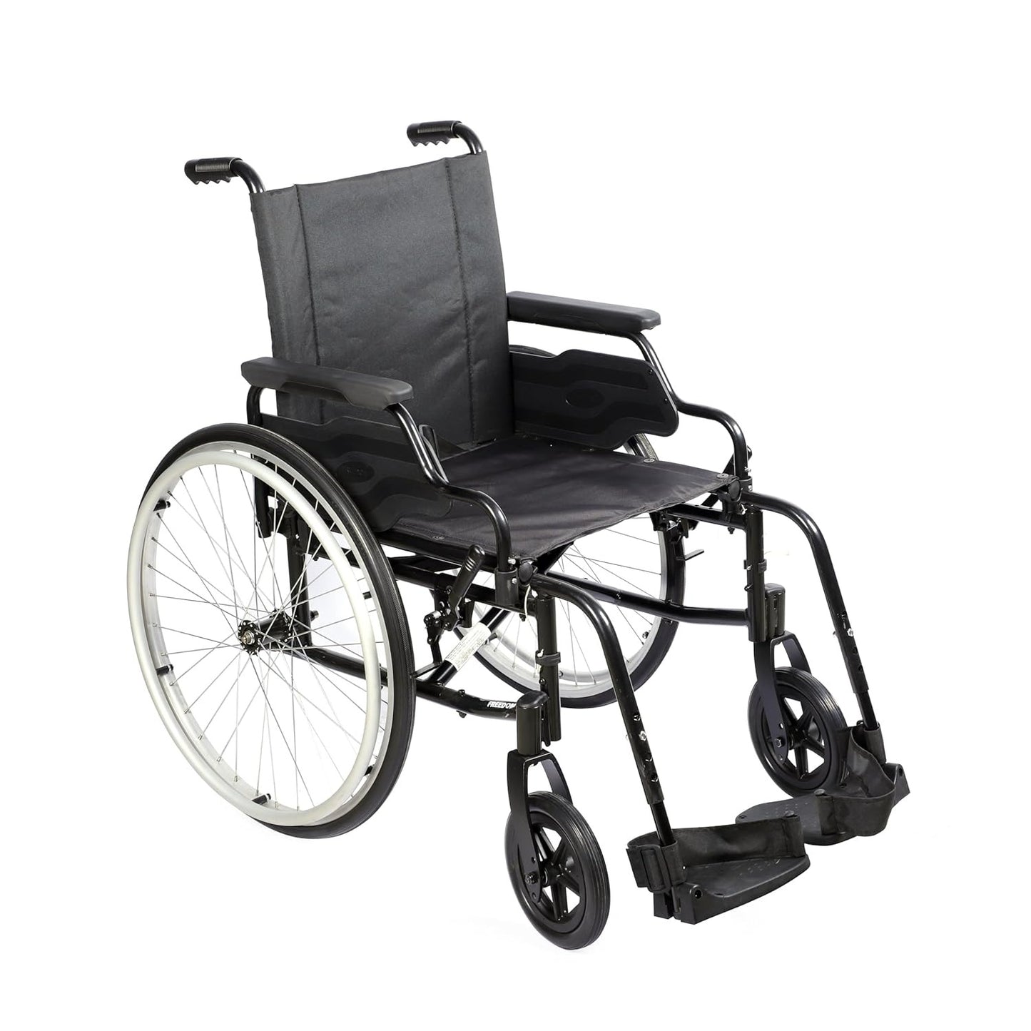 Forza Freedom 3000 Self-Propelled/Attendant Wheelchair for Elderly & Patients | 8” PU Castors and 24” Aluminium Rear Wheels with PU tires | Weight Capacity 125 kg | Lightweight Foldable Design