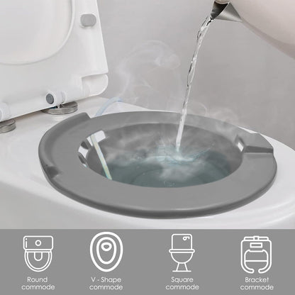 Sitz Bath Tub for Adults - Heavy Duty Plastic Hip Bath Tub, Fits Western Toilet, Pain Relief for Fissure & Piles, Naturopathy, Foldable, Hot Tub for Bathroom