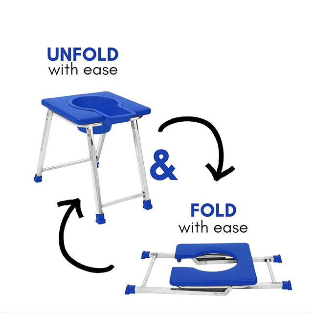 Neosafe Stainless Steel Premium Folding Commode Stool