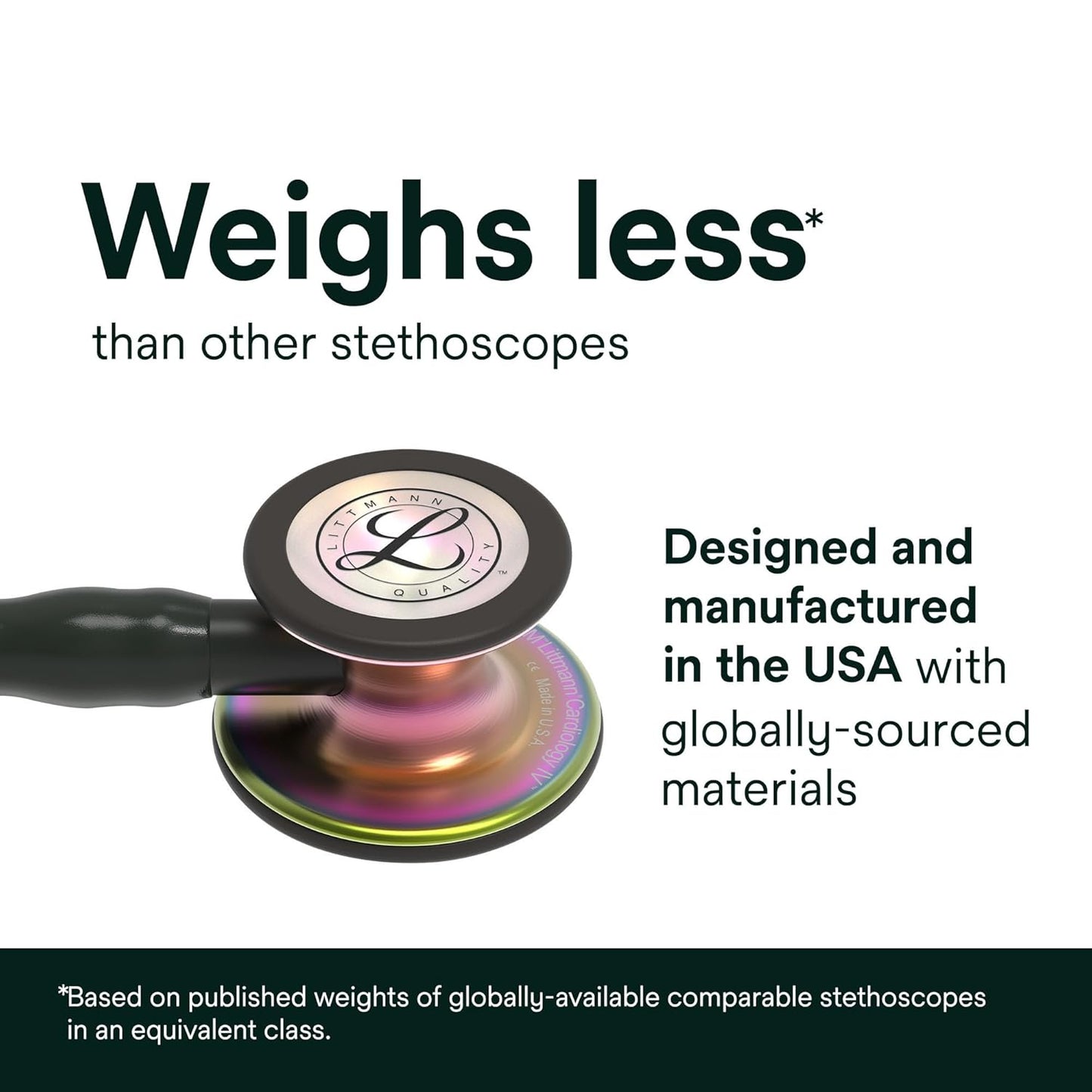 3M™ Littmann® Cardiology IV™ Diagnostic Stethoscope, 6152, Standard-Finish Chestpiece, Black Tube, 3 Each/Case